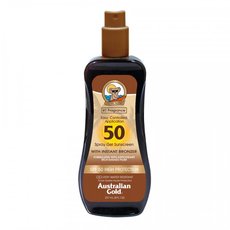 Australian Gold Protection Spray Gel With Bronzer Spf 50 237 Ml