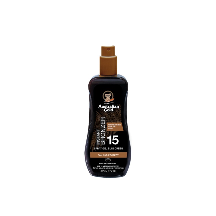 Australian Gold Protection Spray Gel With Bronzer Spf 15 237 Ml