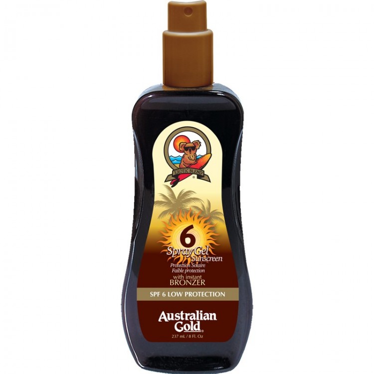 Australian Gold Protection Spray Gel With Bronzer Spf 6 237 Ml